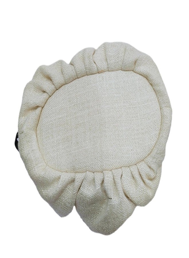 athizay Potli bags wooden handle tassel hanging Solid | Plain | Printed Fabric | Cotton | Polycotton | Jute | hand carry wristlets pouch bags for women (Milky White, Satin Orange) - Image 4